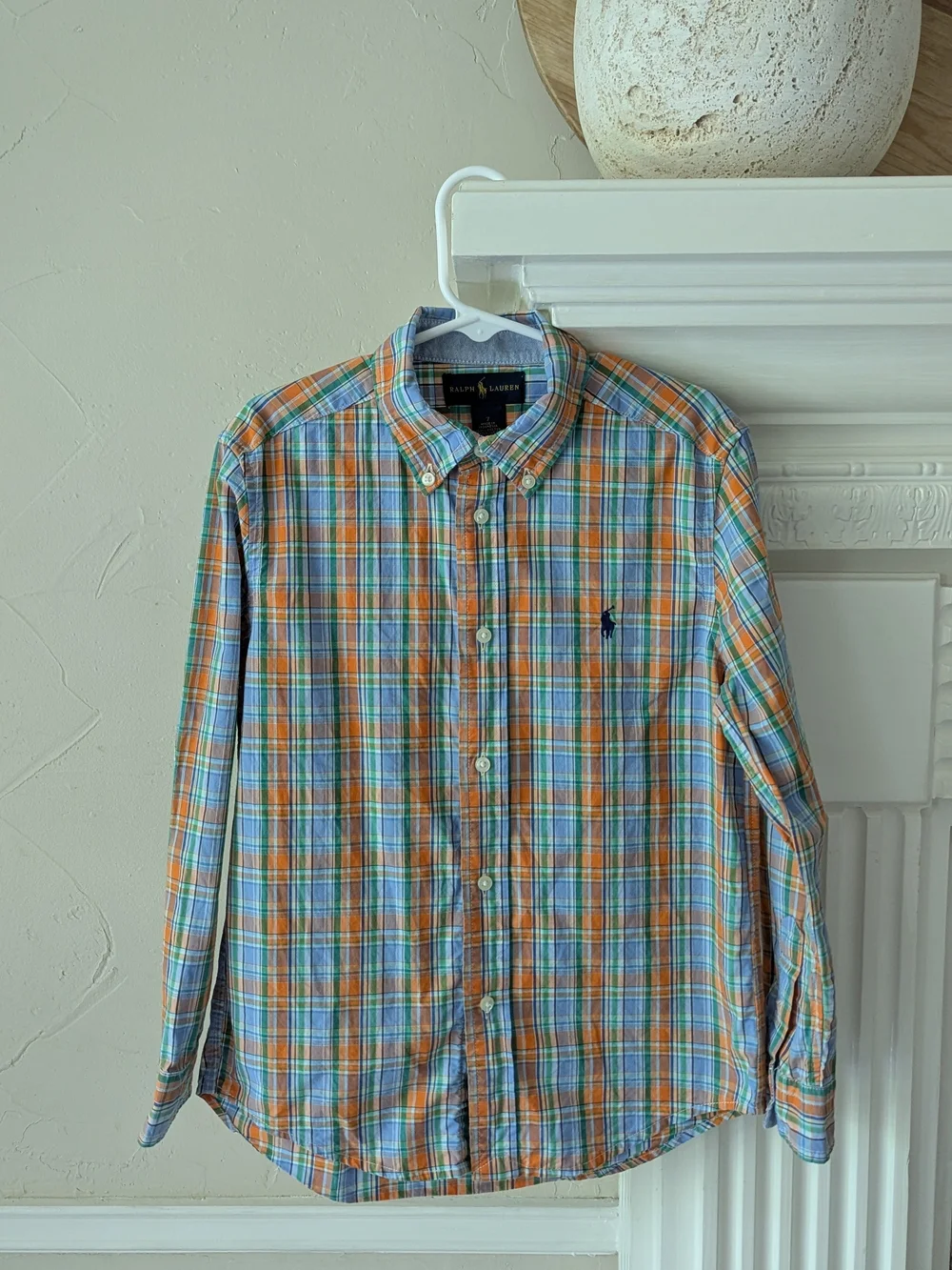 Ralph Lauren | Orange, Blue & Green Plaid Button-Down Shirt